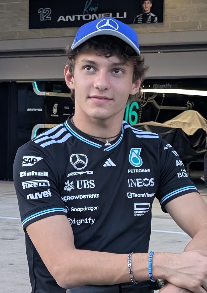 Image accompanying Mercedes Shares Humorous Clip of Kimi Antonelli's Reversing Mishap in Austin
